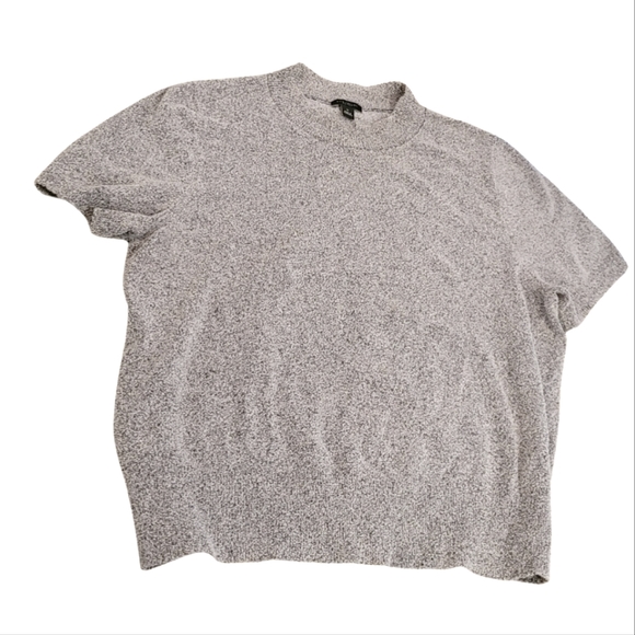 Ann Taylor Short Sleeve Mock Neck Heather Gray Sweater | Size XL - Picture 2 of 2